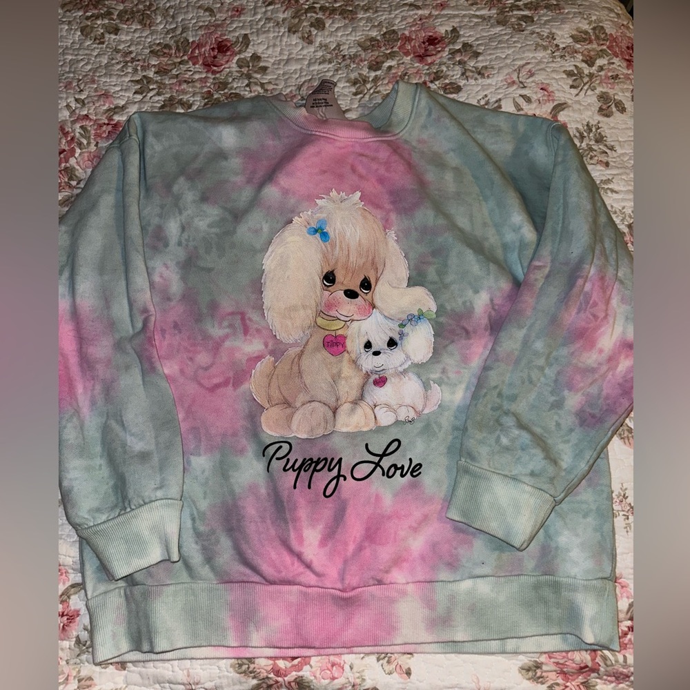 Precious moments tie dye puppy sweater plus size 3X